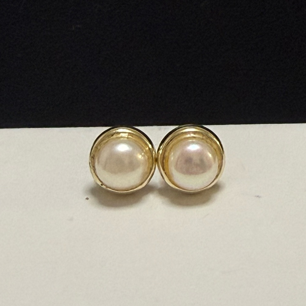 Elegant Mini Gold and Pearl Stud Earrings